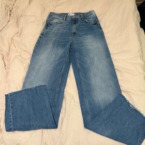 Full Length Wide Leg Light Blue Zara Jeans